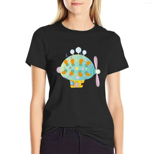 Polos féminins The Pinky Ponk Zeppelin dans Night Garden T-shirt Vêtements d'été Kawaii T-shirts simples surdimensionnés pour les femmes