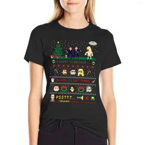 Polos de femmes The X-Files Noël - Le Père Noël est là-bas T-shirt pour femmes Tops pour femmes s'habillent sexy