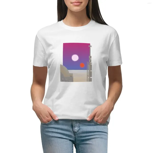 Polos para mujer, camiseta Twin Suns, camisetas bonitas, ropa femenina, ropa de Anime, camisetas para mujer, paquete