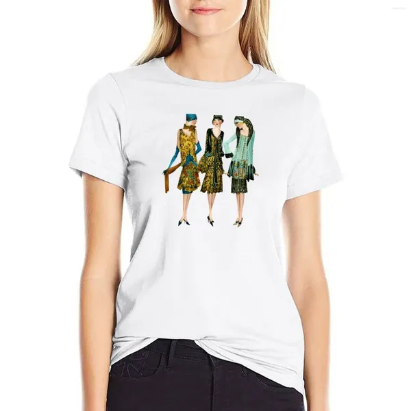 Polos féminins vintage gatsby filles t-shirts vêtements robe pour femmes plus taille sexy