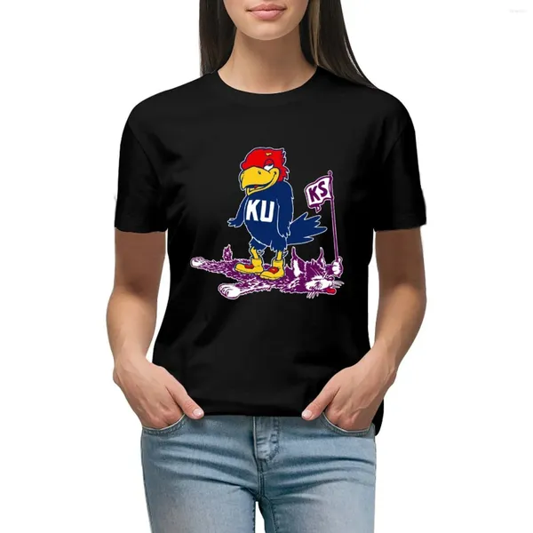 Polos féminins vintage Ku Vs.T-shirt de mascotte K-State Vêtements mignons T-shirts surdimensionnés pour les femmes