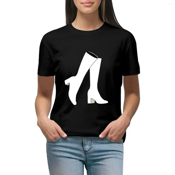 Polos de mujer botas Gogo blancas camisetas camisetas gráficas camisetas de talla grande ropa de mujer