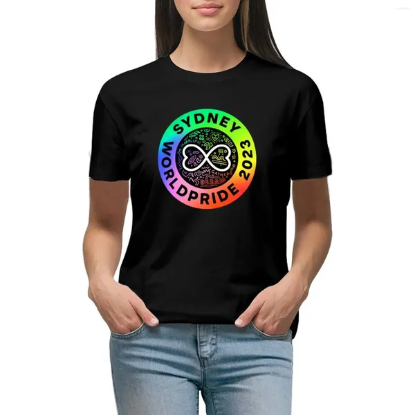 Polos de femmes Worldpride Sydney 2024 T-shirt noir Vêtements d'été Top Femelle Shirts pour femmes