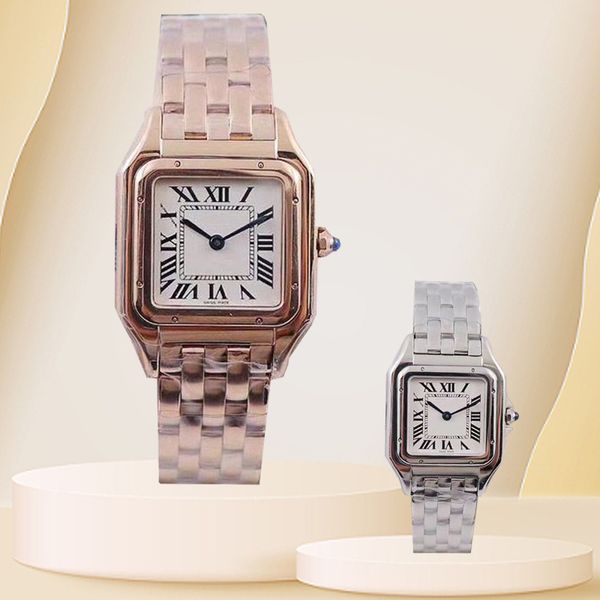 Montre à quartz pour femme Montres rectangulaires montres de créateurs dorées automatiques or Jeunes étudiants de style sport tendance étanche lumineux Bracelet de montre en acier inoxydable
