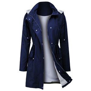 Imperméables pour femmes coupe-vent femmes veste de pluie imperméable léger extérieur à capuche Trench manteaux mode vêtements décontractés vêtements