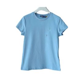 Ralp Round Round Neck korte mouwen T-shirt voor dames voor dames zomerpolo casual pure katoenen top