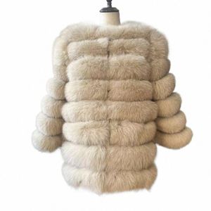 echte natuurlijke vossenbont LG-jas voor dames, winterjas, warme overjas, Fi, nieuw, gratis schip, 70cm, 4in 1 j972 #