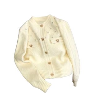 Manteau pull tricoté à simple boutonnage avec patch strass pour femme, grande taille SMLXLXXL