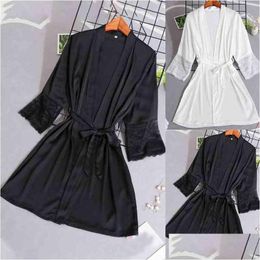Robe pour femmes Production personnalisée de lace y pyjamas imitation en soie et vêtements à domicile 211201 Drop livraison de vêtements sous-vêtements DHMNI