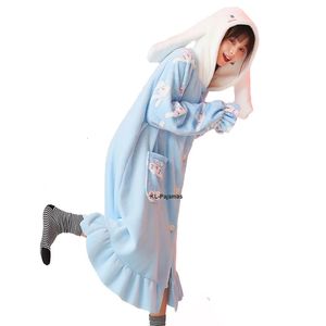 Dames gewaad Dames flanellen nachtjapon Hond Cosplay Pyjama Nachthemd met lange mouwen Schattig Dieren nachtkleding Slaapshirt voor dames Lange gewaden 231127