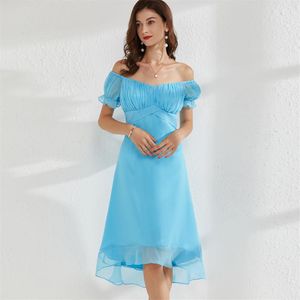 Runway-jurken voor dames Sweetheart off-the-shoulder ruches asymmetrische mode casual kleding Vestidos227U
