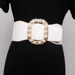 Fashion de piste féminine perle boucle élastique cummerbunds robe féminine corsets ceintures de ceinture décoration large ceinture R3176 293a
