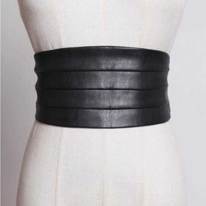 Fashion de piste pour femmes Pu Leather élastique Cummerbunds Coat de robe femme corsets de ceinture