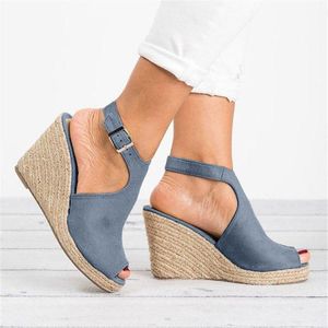 Sandales pour femmes dames mode solides compensées décontracté boucle sangle chaussures romaines sandales confortables femmes chaussures de haute qualité