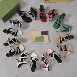 Sandales pour femmes Designer de luxe High Heel Naked Chaussures Summer Classic High Heel Sandals Party 100% GOURE Cuir Chaussures de danse Femme Boîte d'origine