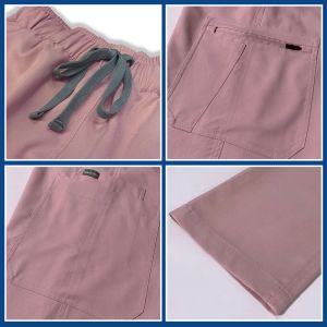 Pantalons de gommages pour femmes Pantalon uniforme en soins infirmiers Pantalons de taille élastique complète accessoires médicaux masculins