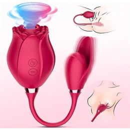 Sexprodukte für Damen Doppelköpfiger Rosenvibrator Saugender Vibrationsmasturbator Erwachsener 231129