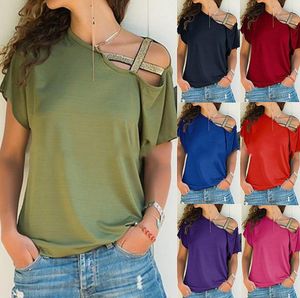 T-shirt de croix sexy pour femmes au large des adolescentes manches courtes tops chemisier en coton tees plus taille s-5xl 7 couleurs solides