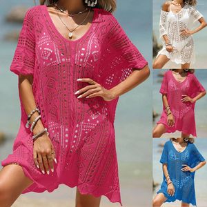 Texture Sexy Hollow Out Deep V Cover Ups pour les maillots de bain Femmes Sheer Bathing Fistch Up Up Lace