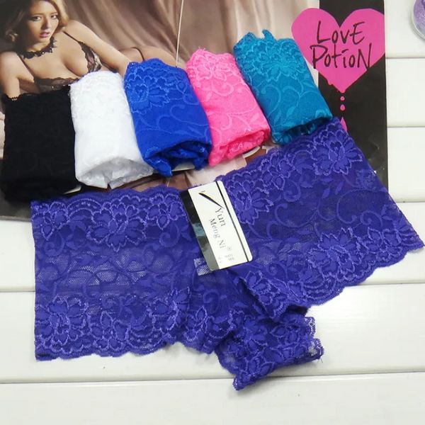 Ropa interior de encaje sexy para mujer Bragas Calzoncillos de moda para mujer Pantalones cortos para niños Calzoncillos transparentes para damas Boxer a granel