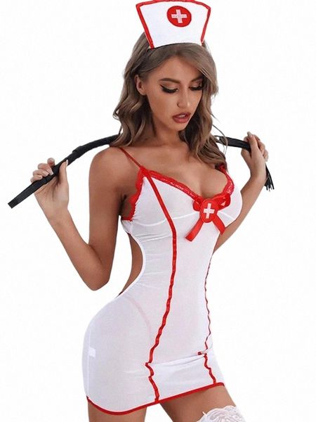Uniforme d'infirmière sexy pour femmes, cosplay pour sexe Degustati, tenue d'infirmière coquine, vêtements de nuit, nuisette, lingerie sexy 17YP #
