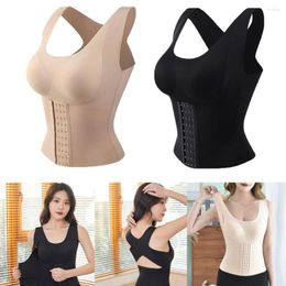 Formadores de mujeres 1pc Mujeres Chaleco adelgazante Control de barriga Corrector de postura Sujetador Camisola acolchada Gancho ajustable Bucle Cierre frontal Ropa interior