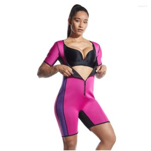 Dameshoeders 2023 dames sauna pak shapewear gewichtsverlies korset zweet body shaper slanke neopreen korte mouw bodysuit