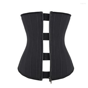 Formadores de mujeres 25 Entrenador de cintura deshuesado de acero Corsé Shaper Underbust Bustier Zip Up Adelgazamiento Cincher Faja Látex Caucho Korse Plus Tamaño 6XL