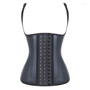 Damesvormers 25 stalen glanzende rubberen rubberen Shapewear Reflecterend latex Corset strakke vest buiksteunkist Sling taille Shaper S-6XL