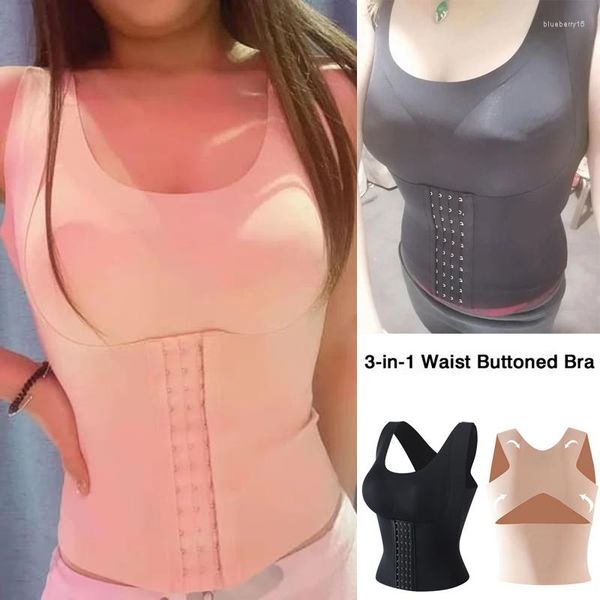 Moldeadores de mujer 3 en 1, entrenador de cintura, sujetador con botones, ropa moldeadora, corsé para mujer, Control de barriga, moldeador de cuerpo, correas ajustables 3XL