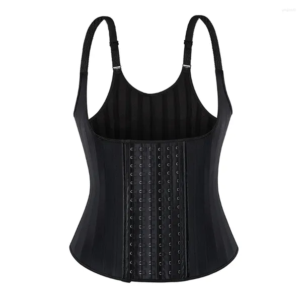 Shapers pour femmes 6 crochets et yeux gilet en latex taille formateur corset corset 25 acier désossé à l'intérieur du support arrière perforé