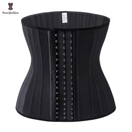 Formadores de mujeres Crema negra 3 Gancho y ojo 25 Acero Booned Latex Cintura Entrenador Fajas Fajas Fajas Cintura Tallas grandes Ropa interior Corselet Mujeres 230307