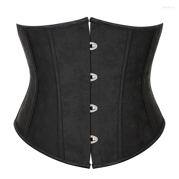 Femmes Shapers Noir Underbust Corsets Brocade Minceur Fit Lace Up Taille Formateur Bustiers Court Torse Body Shaper Fajas