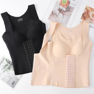 Damesjaberse body fitness vest voor vrouwen die gordel houding corrector reduceren bh naadloos ondergoed afslank buikschede kruis achteraan tank