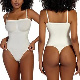 Shapers voor dames Burvogue Eenvoudige Soild Shapewear bodysuit Naadloze BuLifter Body Shaper Strings Lage rugloze volledige bodysuits Onzichtbaar