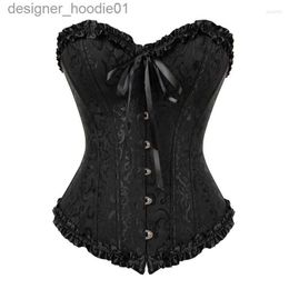 Shapers Femmes Bustiers Corsets Mode Corset Sexy Dentelle Plus Taille Érotique Zip Floral Femmes Bustier Lingerie Tops Brocade Victorian Drop L230914