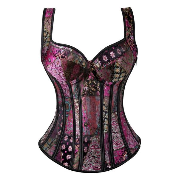 Shapers pour femmes Caudatus Steampunk Corset avec coupe Lingerie Zipper Side Overbust Taille Entraîneur Bustier Femelle Plus Taille S-6XL