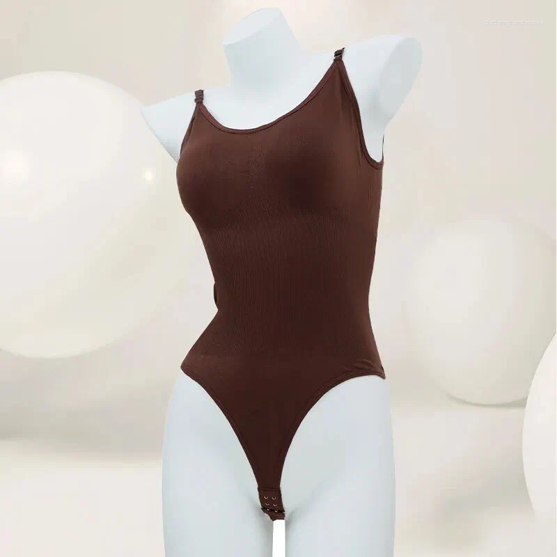 Women's Shapers Control Abdominal Slimming Slippery Body Shaper Bodysuit For Simple Solid Color Slim Fit