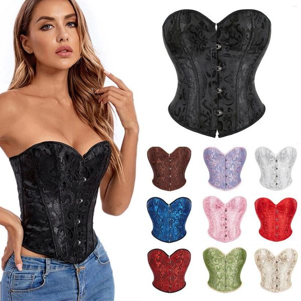 Shapers Femmes Corset Top Pour Femmes Court Vintage Shapewear Lingerie Dentelle Midriff Control Slim Crop Boucle Up Body Confort Dévotion