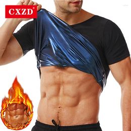 Shapers pour femmes CXZD Hommes Shapewear Taille Entraîneur Sauna Costumes Thermo Sweat Tops Body Shaper Sous-vêtements amincissants Compression Entraînement T-shirt