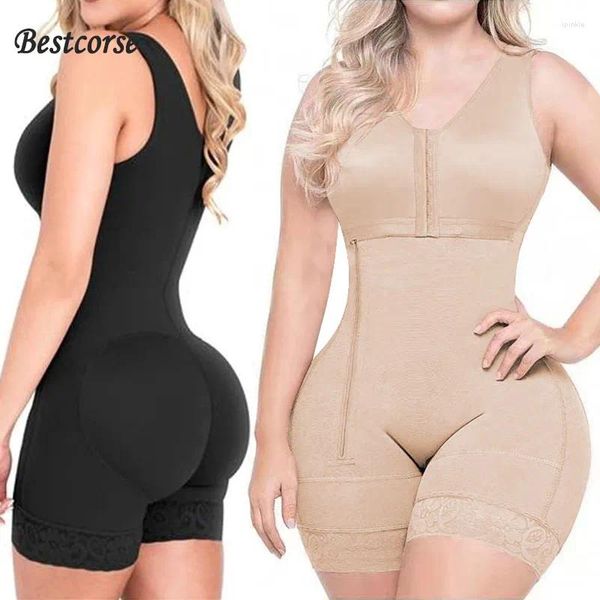 Formadores de mujeres Faja Post Postparto Ropa de alta compresión para liposucción Tummy BBL Shapewear Cuerpo completo Mujeres con cremallera