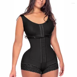 Shapers pour femmes Fajas Colombianas Haute Compression Shapewear Hool-Yeux Tummy Control Body Shaper avec soutien-gorge Post Liposuccion Sous-vêtements