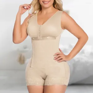 Shapers pour femmes Fajas Colombianas post-partum sans manches taille courte formateur corps shaper haute compression ventre contrôle fermeture à glissière latérale shapewear