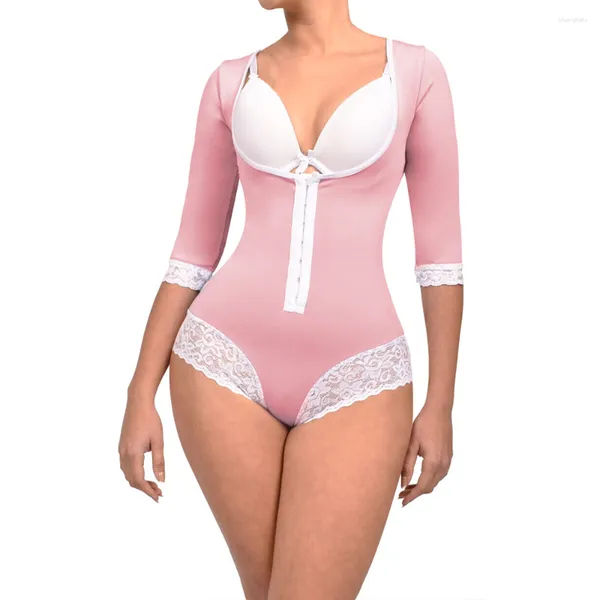 Shapers pour femmes Fajas Colombianas triangulaire une pièce manches longues corps shaper taille formateur ventre contrôle shapewear perte de poids