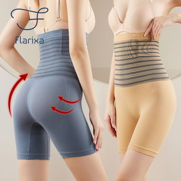 Shapers Femmes Flarixa taille haute taille ventre plat culotte plus taille sans couture shorts corps façonnage boxeurs XXL sécurité sous-vêtements amincissants 230825