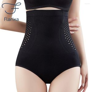 Women's Shapers Flarixa High Waist Shaping Panties For Women Breathable Hollow Out Belly Tummy Control Brief Shapewear Body Shaper Underwear