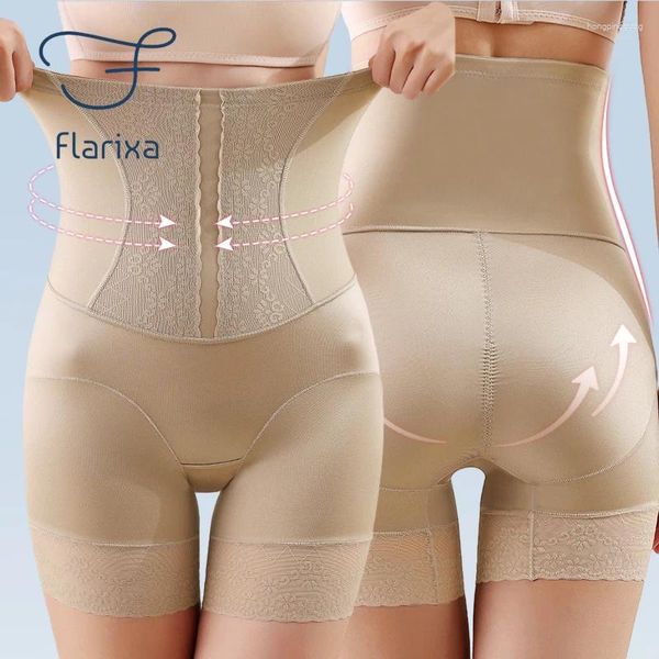 Shapers Femmes Flarixa Plus Taille Shapewear pour femmes Tummy Control Shorts Taille Entraîneur Body Shaper Pantalon Postpartum BuLift Minceur