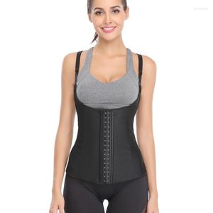 Femmes Shapers Bon Élastique Réglable Bretelles Latex Caoutchouc Taille Cincher Underbust Corset Gilet Avant 3 Crochets Femmes Slim Trainer Tops