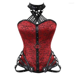 Shapers pour femmes gothique Steampunk Corset Corselete Corsets pour femmes grande taille corsage corsage camisole de force en cuir acier désossé Bustier