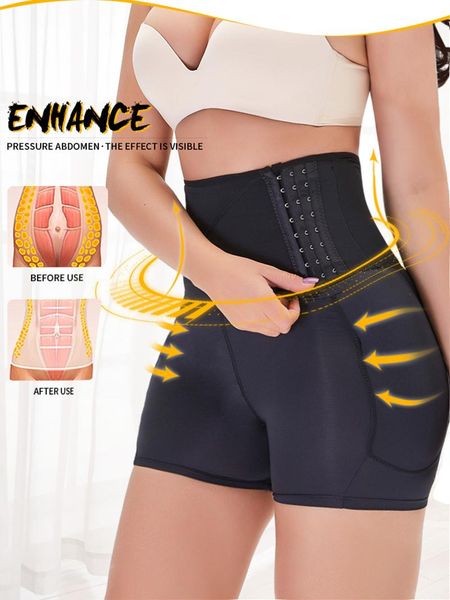 Damen Shapers High Waist Trainer Gepolsterte BuLifer Höschen Bauchkontrolle Body Shaper Hip Push Up Sexy Schlüpfer Slip Abnehmen